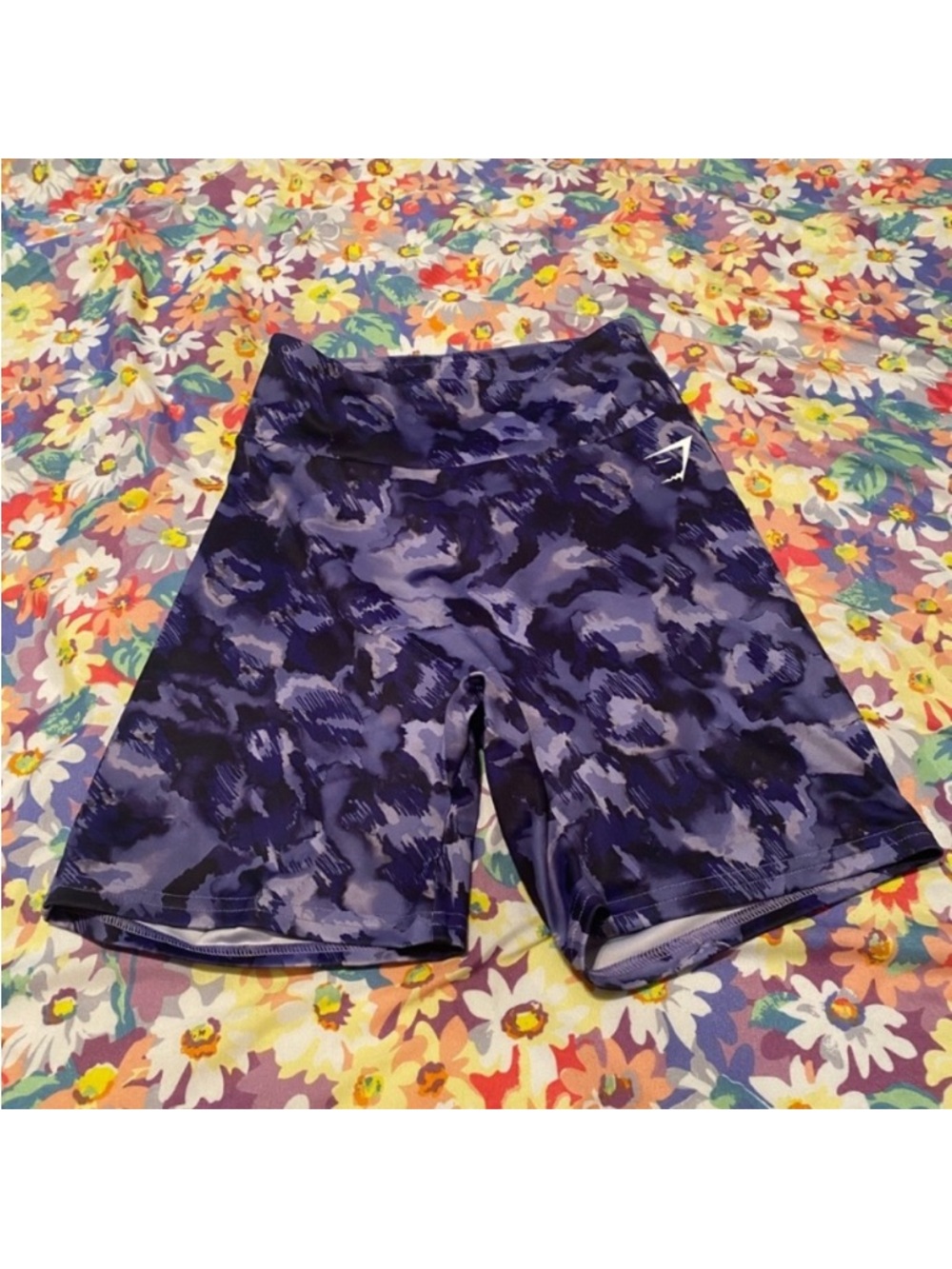 Gymshark Purple Camo High-Rise Bike Shorts